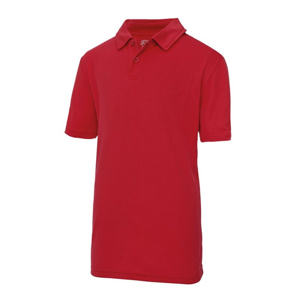 Just Cool Kids Big Boys Sports Polo Plain Shirt (Pack of 2) / Fire Red